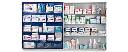 4 Shelf Food Service Fully Stocked First Aid Cabinet - 14339