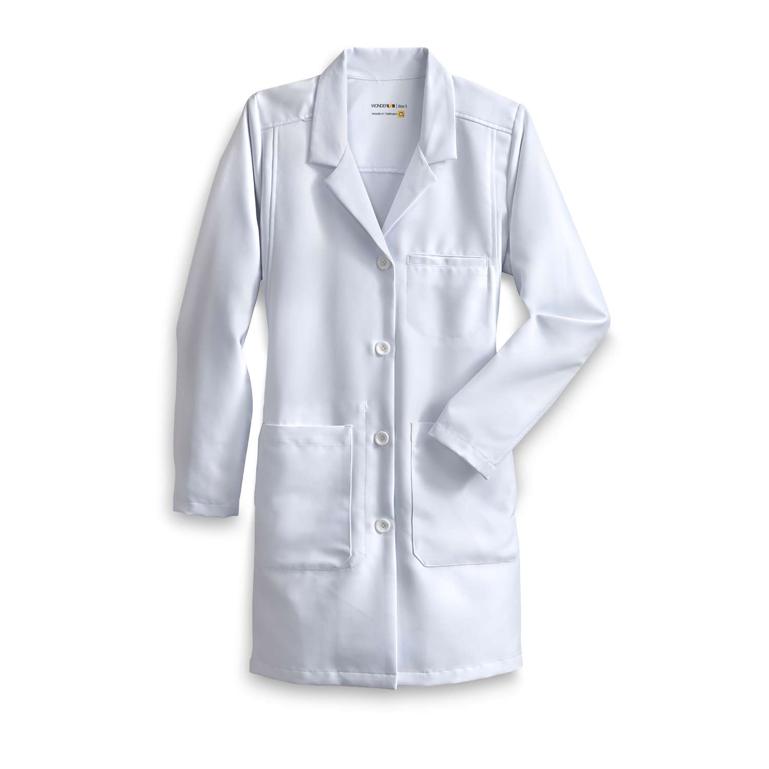 women's full-length white coat